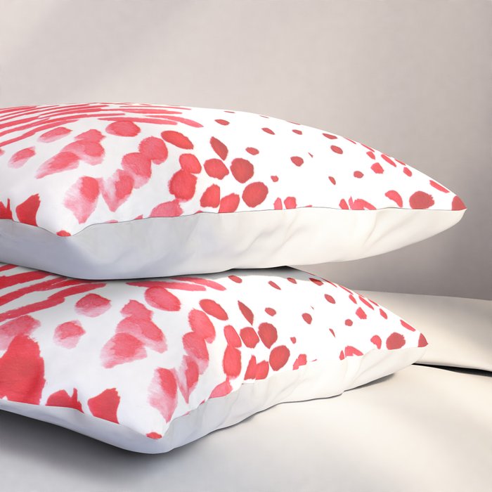 Watercolor Red Rhythm Pillow Sham Gallery Image 3