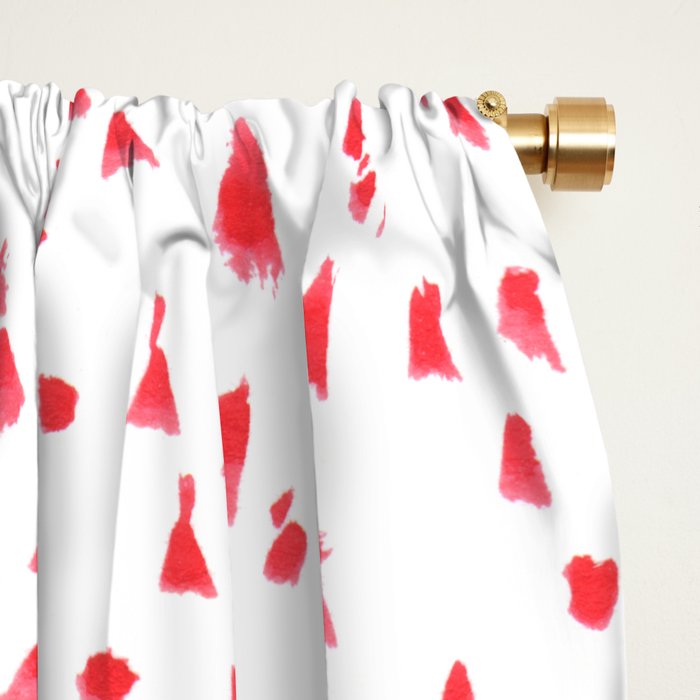 Watercolor Red Rhythm Window Curtain Gallery Image 2