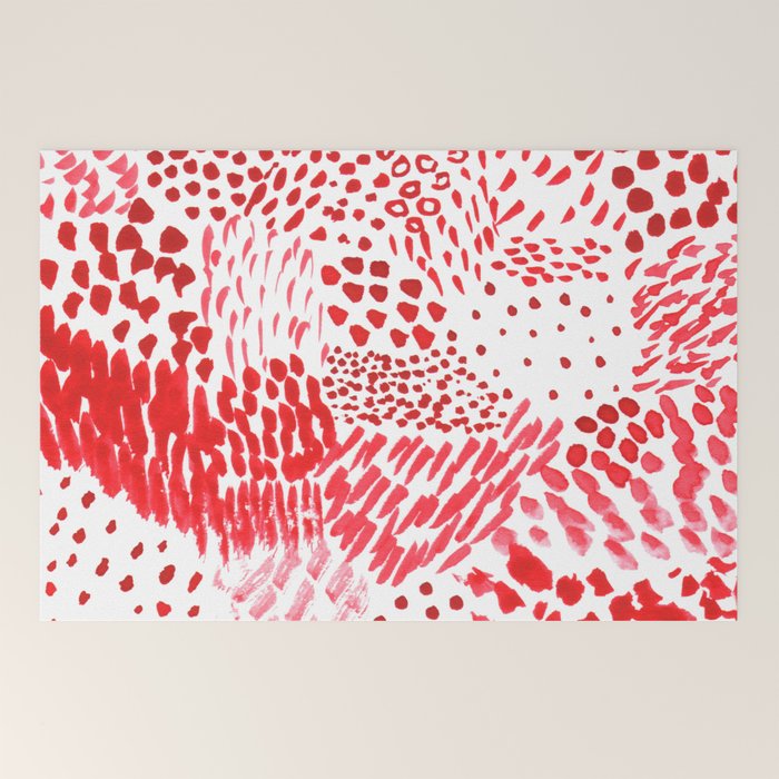 Watercolor Red Rhythm Welcome Mat Gallery Image 2