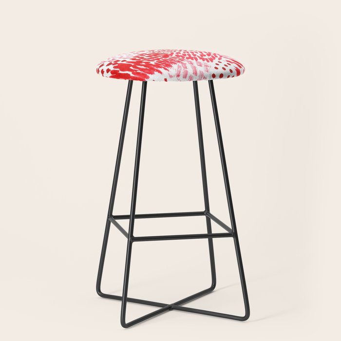 Watercolor Red Rhythm Stool Gallery Image 1