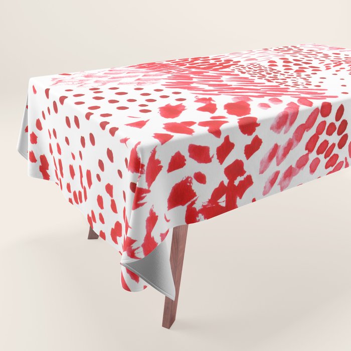 Watercolor Red Rhythm Tablecloth Gallery Image 1