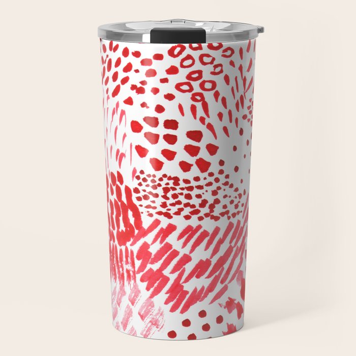 Watercolor Red Rhythm Travel Mug Gallery Image 1