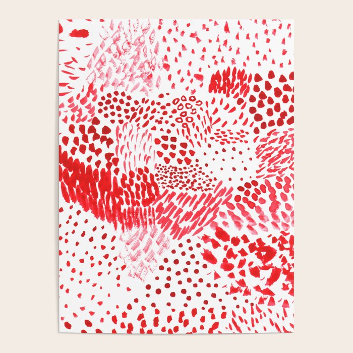 Watercolor Red Rhythm Poster Gallery Image 4