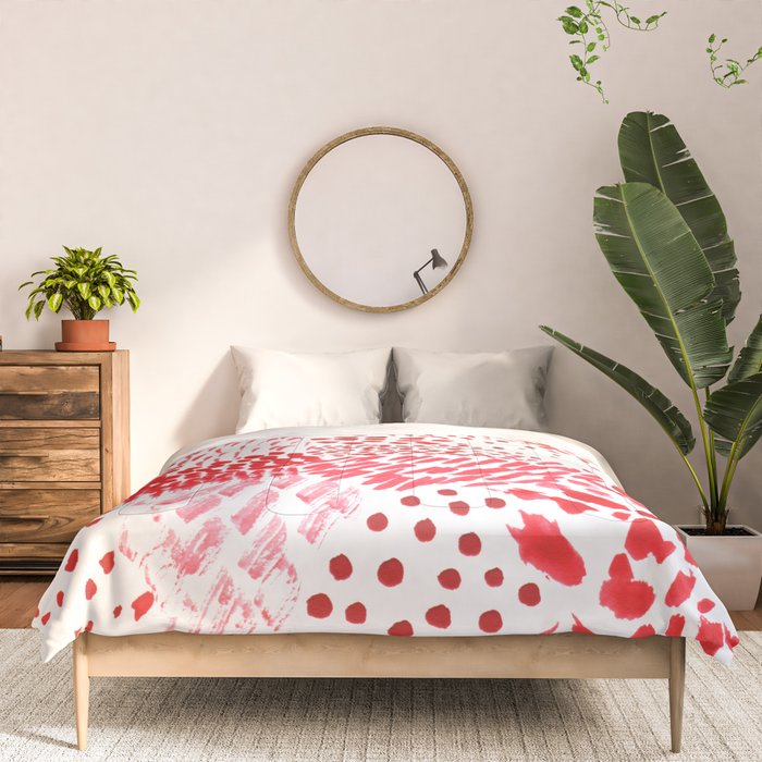Watercolor Red Rhythm Comforter Gallery Image 3