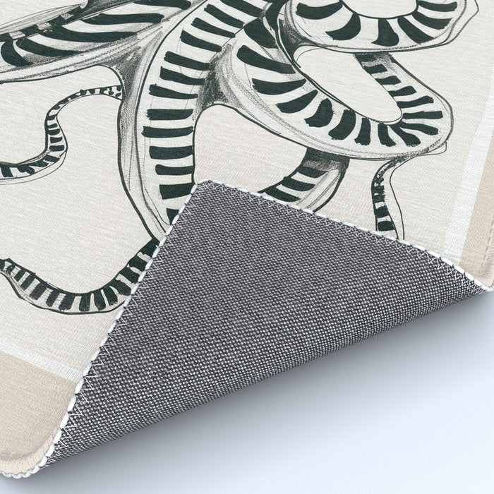 Striped Octopus Ink Drawing Rug Gallery Image 4