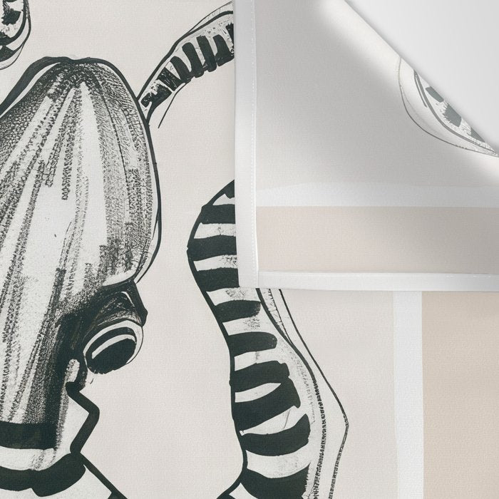 Striped Octopus Ink Drawing Wall Tapestry Gallery Image 3