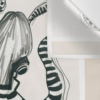 Striped Octopus Ink Drawing Wall Tapestry Gallery Image 3