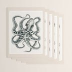 Striped Octopus Ink Drawing Wrapping Paper Gallery Image 3