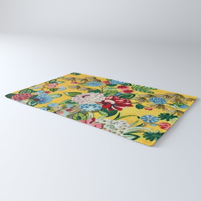 Vintage Chinoiserie Floral Wallpaper Digital Vector Painting Rug Gallery Image 3