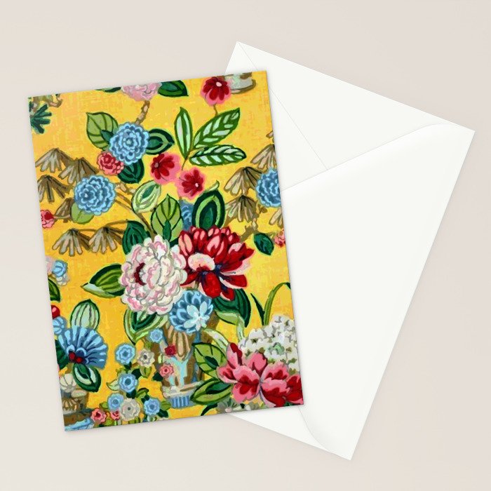 Vintage Chinoiserie Floral Wallpaper Digital Vector Painting Stationery Card Gallery Image 2
