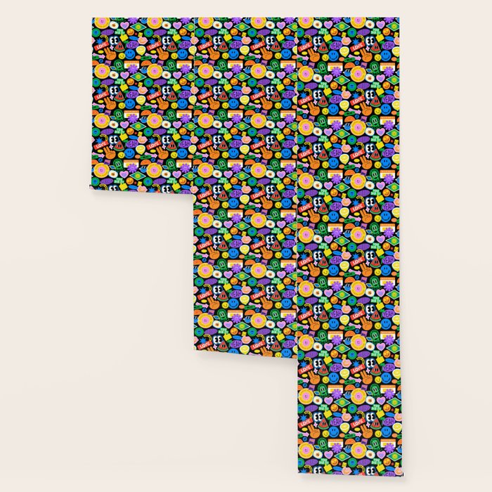 Retro cartoon sticker pattern Wallpaper Gallery Image 3
