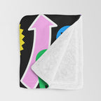Retro cartoon sticker pattern Throw Blanket Gallery Image 3