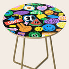 Retro cartoon sticker pattern Side Table Gallery Image 2