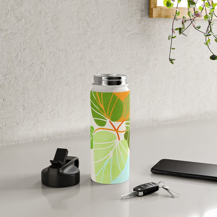 Tropical Symmetry II Abstract Sunset Landscape Water Bottle Gallery Image 4