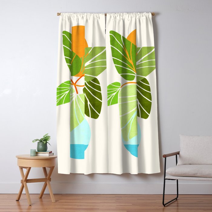 Tropical Symmetry II Abstract Sunset Landscape Window Curtain Gallery Image 5