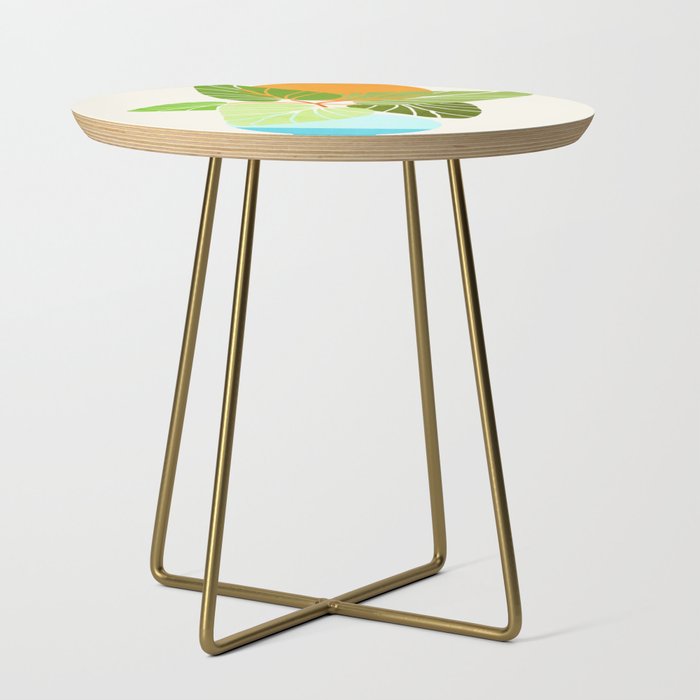 Tropical Symmetry II Abstract Sunset Landscape Side Table Gallery Image 1