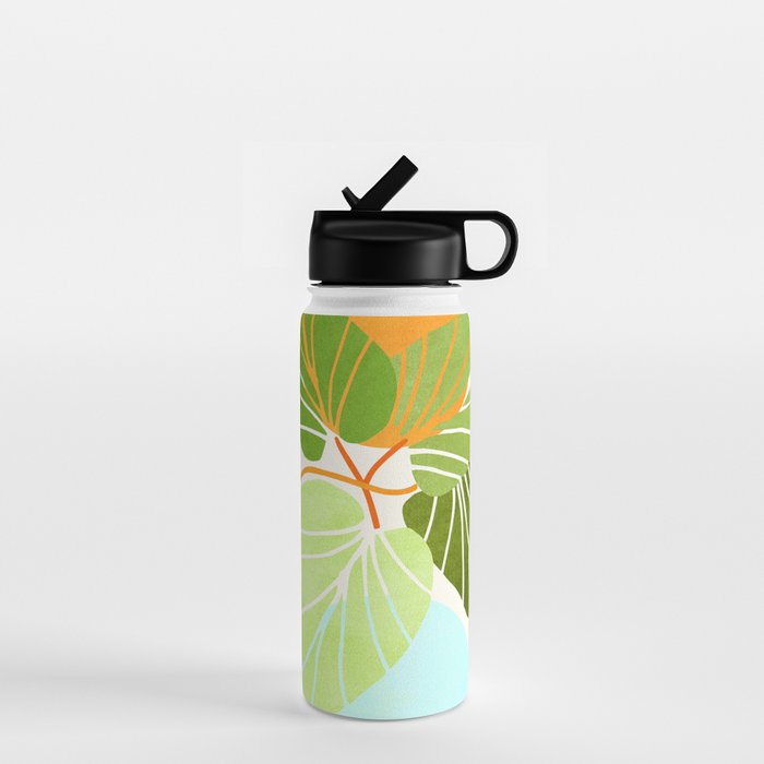 Tropical Symmetry II Abstract Sunset Landscape Water Bottle Gallery Image 1