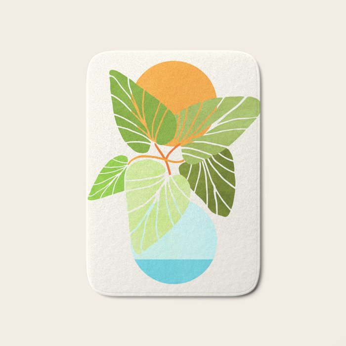Tropical Symmetry II Abstract Sunset Landscape Bath Mat Gallery Image 1