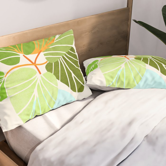Tropical Symmetry II Abstract Sunset Landscape Pillow Sham Gallery Image 2