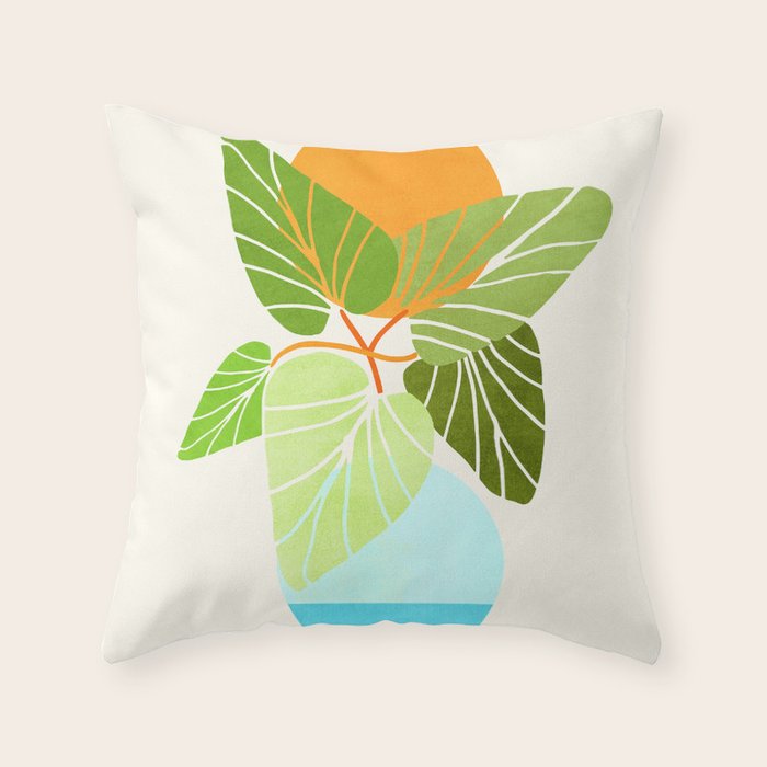 Tropical Symmetry II Abstract Sunset Landscape Throw Pillow Gallery Image 1
