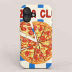 Pizza Club Retro Slice Illustration iPhone Case Gallery Image 1