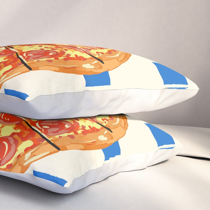 Pizza Club Retro Slice Illustration Pillow Sham Gallery Image 3
