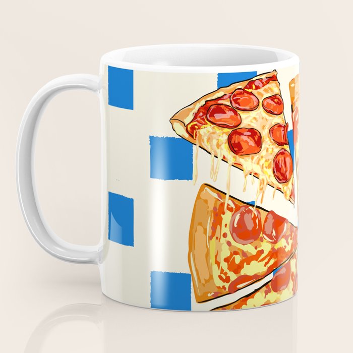 Pizza Club Retro Slice Illustration Coffee Mug Gallery Image 3