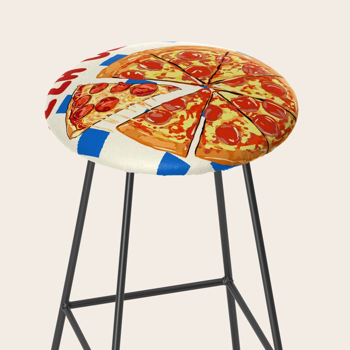 Pizza Club Retro Slice Illustration Stool Gallery Image 2