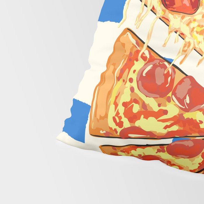 Pizza Club Retro Slice Illustration Pillow Sham Gallery Image 4