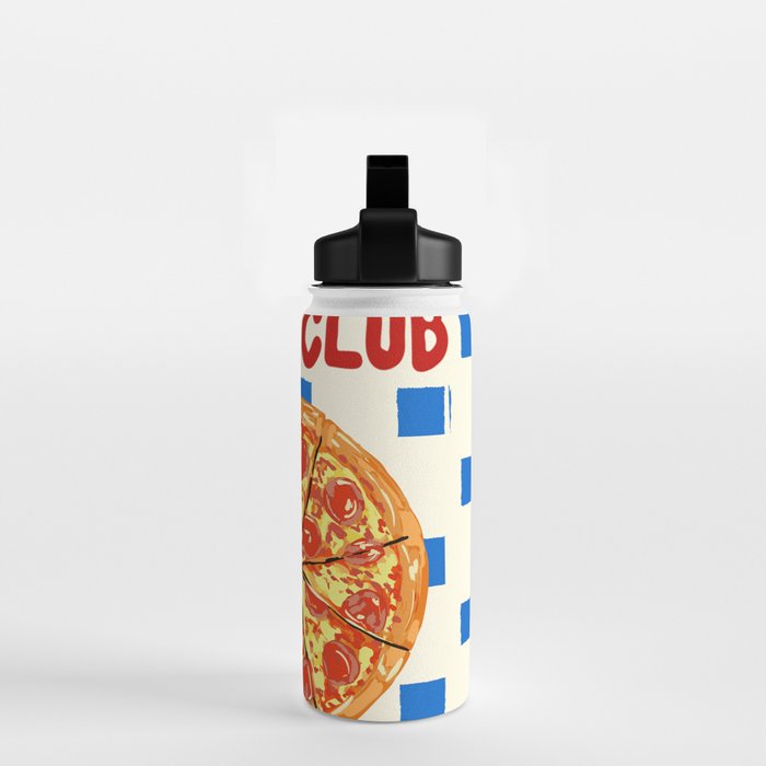 Pizza Club Retro Slice Illustration Water Bottle Gallery Image 2