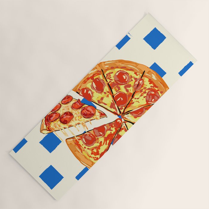 Pizza Club Retro Slice Illustration Yoga Mat Gallery Image 1