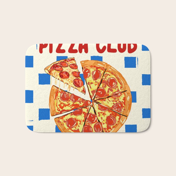 Pizza Club Retro Slice Illustration Bath Mat Gallery Image 1