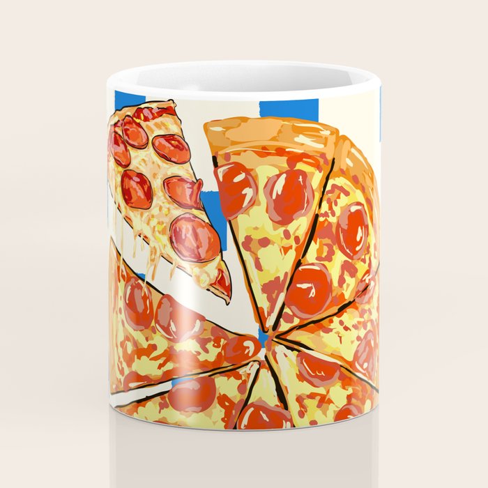 Pizza Club Retro Slice Illustration Coffee Mug Gallery Image 4