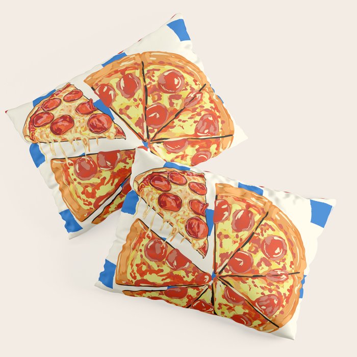 Pizza Club Retro Slice Illustration Pillow Sham Gallery Image 3