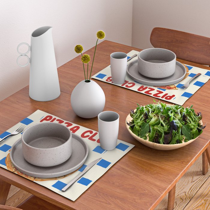 Pizza Club Retro Slice Illustration Placemat Gallery Image 2