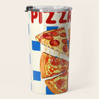 Pizza Club Retro Slice Illustration Travel Mug Gallery Image 3
