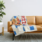 Pizza Club Retro Slice Illustration Throw Blanket Gallery Image 1