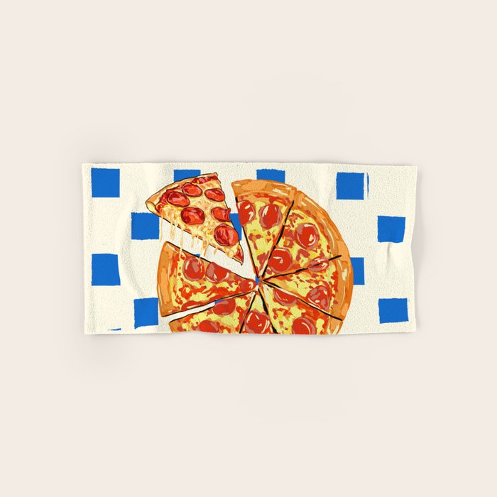 Pizza Club Retro Slice Illustration Bath Towel Gallery Image 1