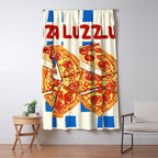 Pizza Club Retro Slice Illustration Window Curtain Gallery Image 5