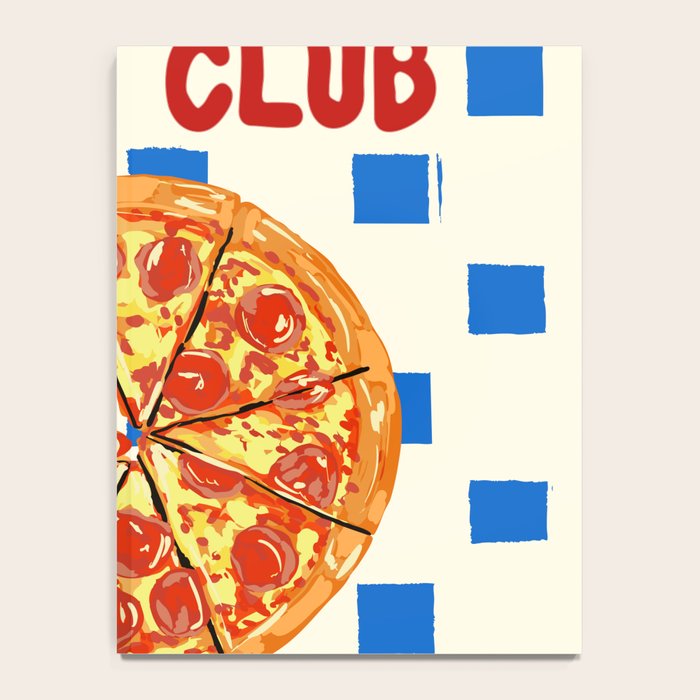 Pizza Club Retro Slice Illustration Notebook Gallery Image 4