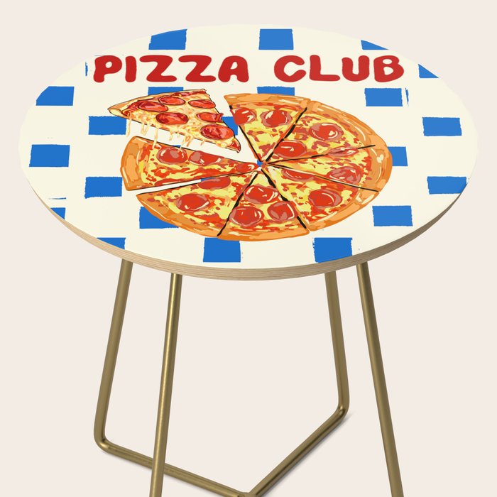 Pizza Club Retro Slice Illustration Side Table Gallery Image 2