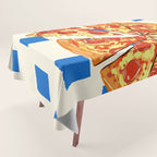 Pizza Club Retro Slice Illustration Tablecloth Gallery Image 1