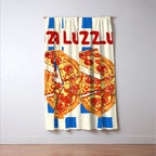 Pizza Club Retro Slice Illustration Window Curtain Gallery Image 3