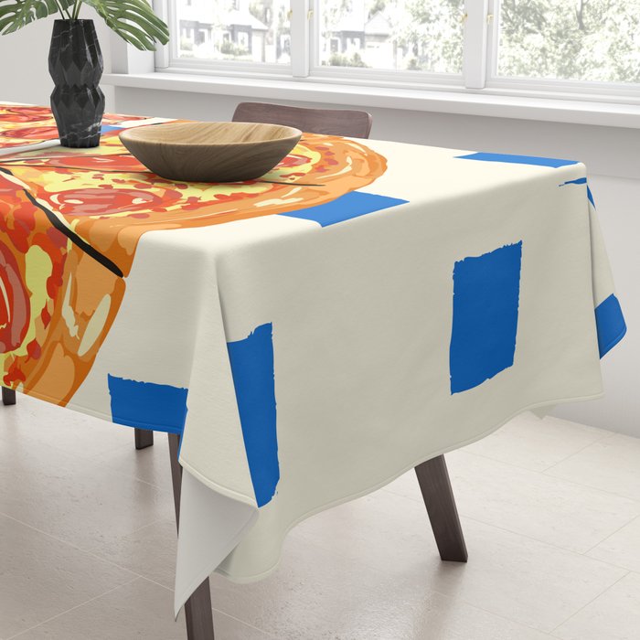 Pizza Club Retro Slice Illustration Tablecloth Gallery Image 3