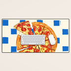 Pizza Club Retro Slice Illustration Desk Mat Gallery Image 1