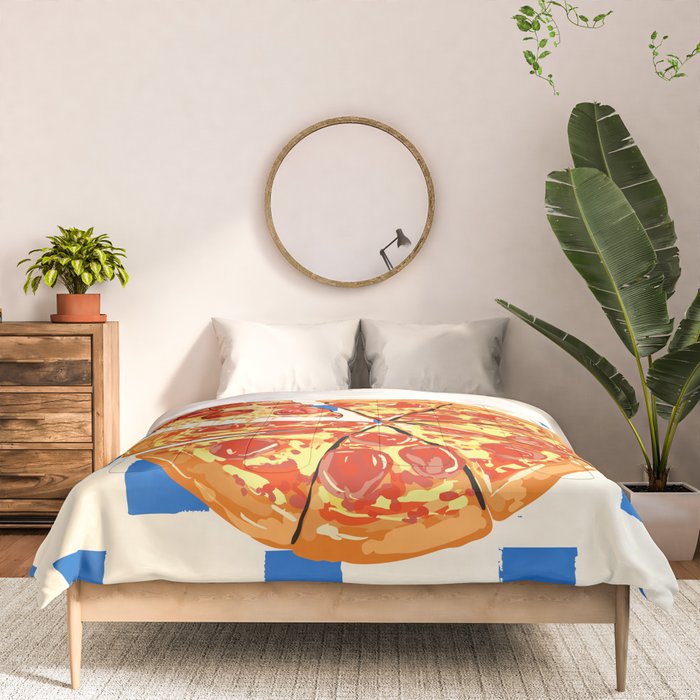 Pizza Club Retro Slice Illustration Comforter Gallery Image 3
