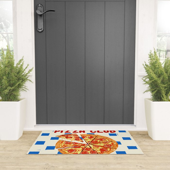 Pizza Club Retro Slice Illustration Welcome Mat Gallery Image 3