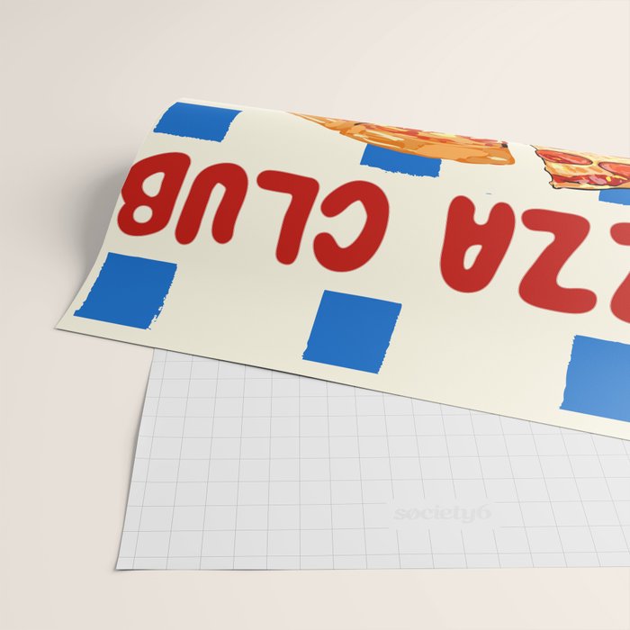 Pizza Club Retro Slice Illustration Wrapping Paper Gallery Image 2
