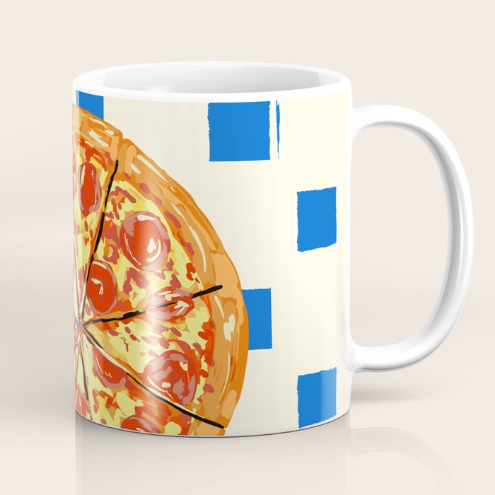 Pizza Club Retro Slice Illustration Coffee Mug Gallery Image 1