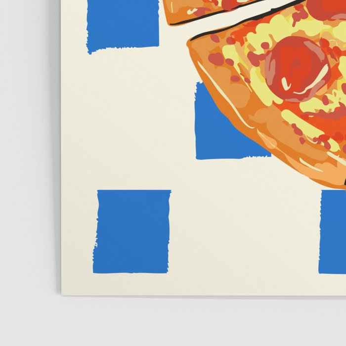 Pizza Club Retro Slice Illustration Poster Gallery Image 3